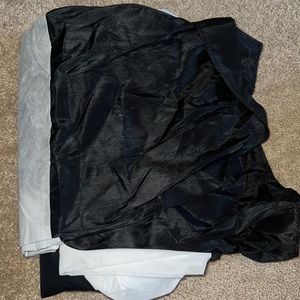 Queen bed skirt black sateen
